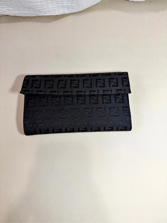 Fendi Handbags - Fendi Zucca Monogram Canvas Long Bifold Wallet Black